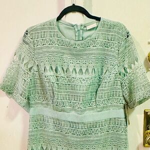 NY&CO Eva Mendes Collection Mint Green Sea Foam Lace Dress with tags